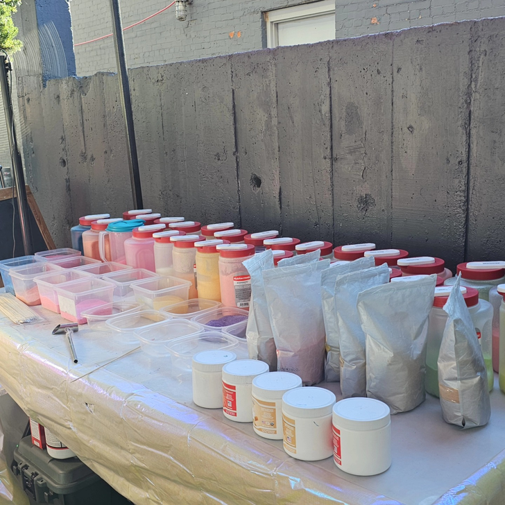 Table set up with cotton candy flavor options
